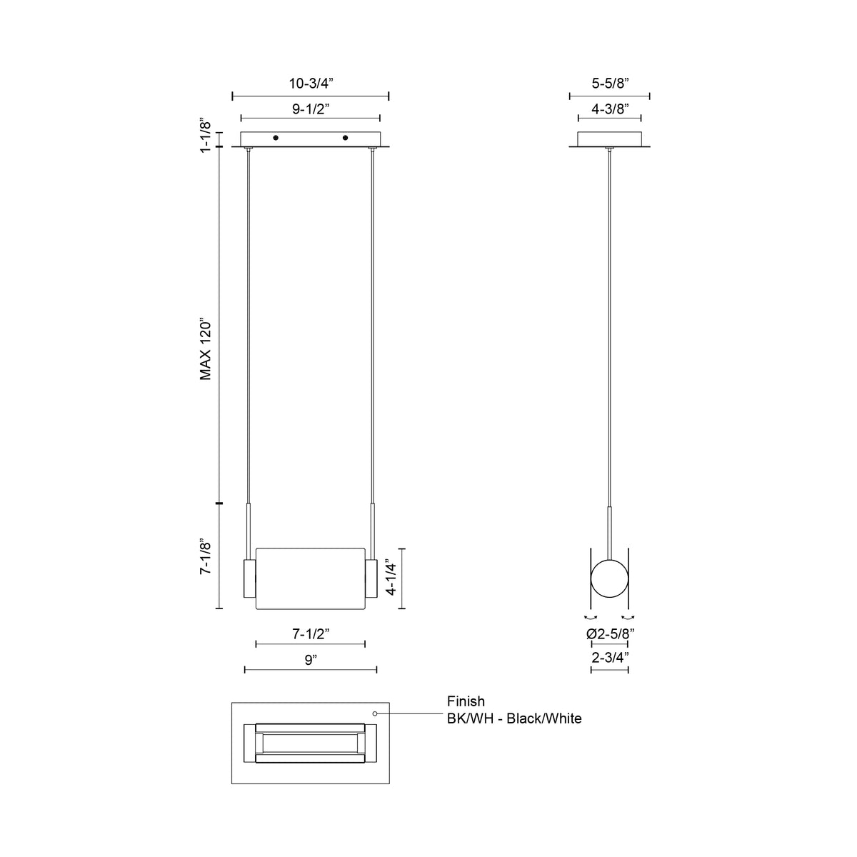 Suspension linéaire Phoenix Diffuseur acrylique givré – vue 3