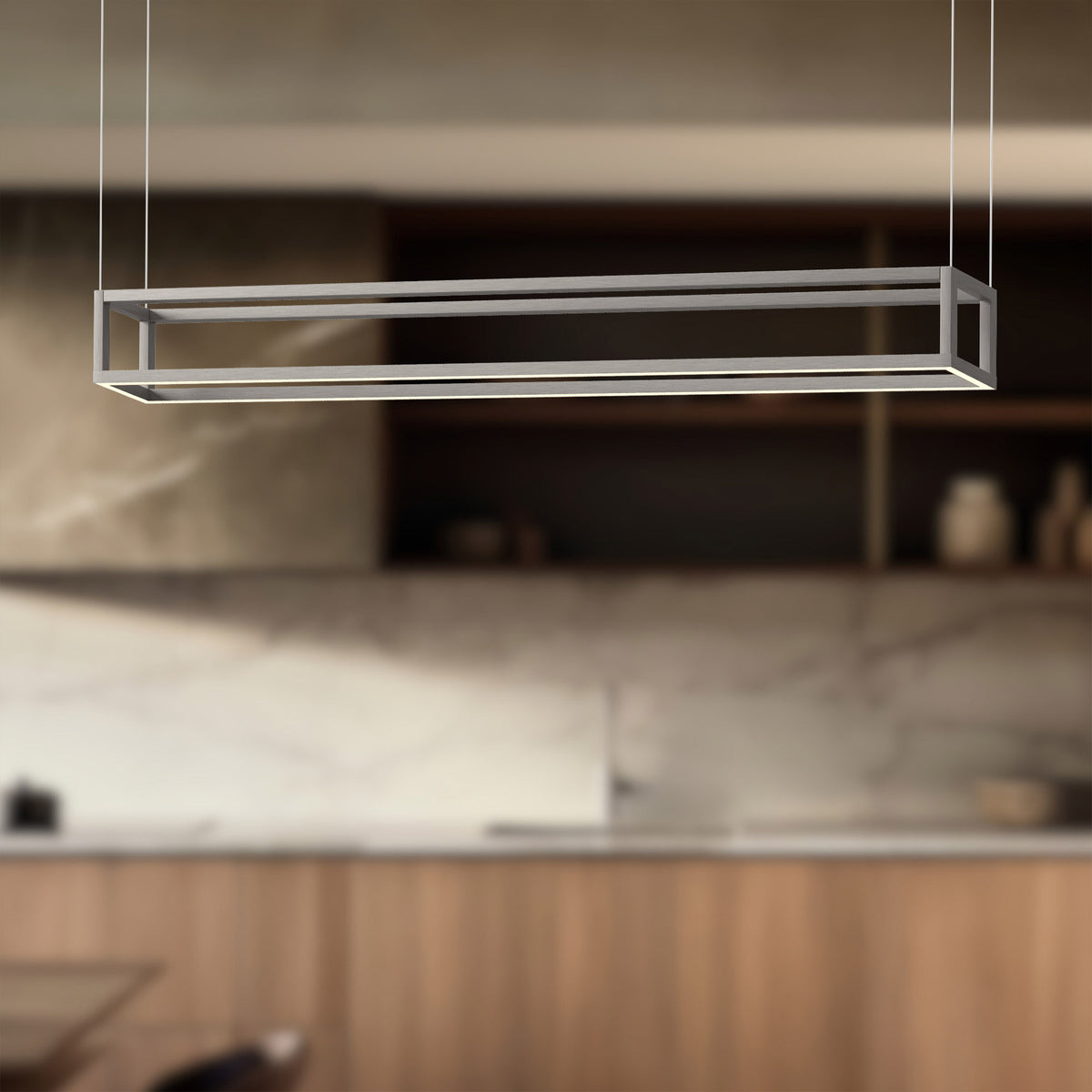 Suspension linéaire Plaza Nickel brossé, 47 1/4" – vue 2