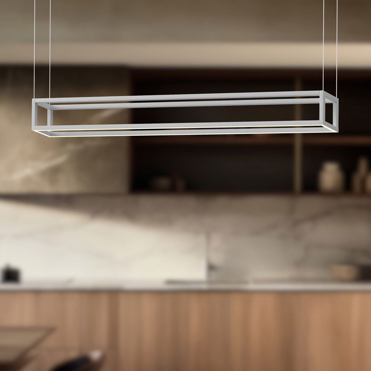 Suspension linéaire Plaza Blanc, 47 1/4" – vue 2