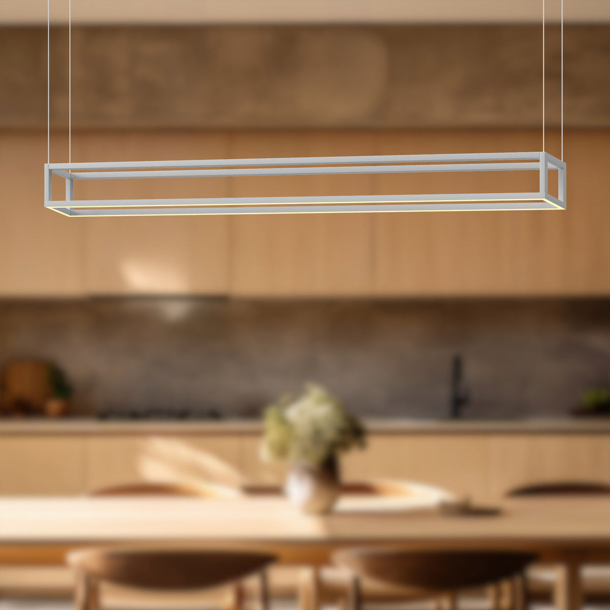 Suspension linéaire Plaza Blanc, 59 1/8" – vue 2