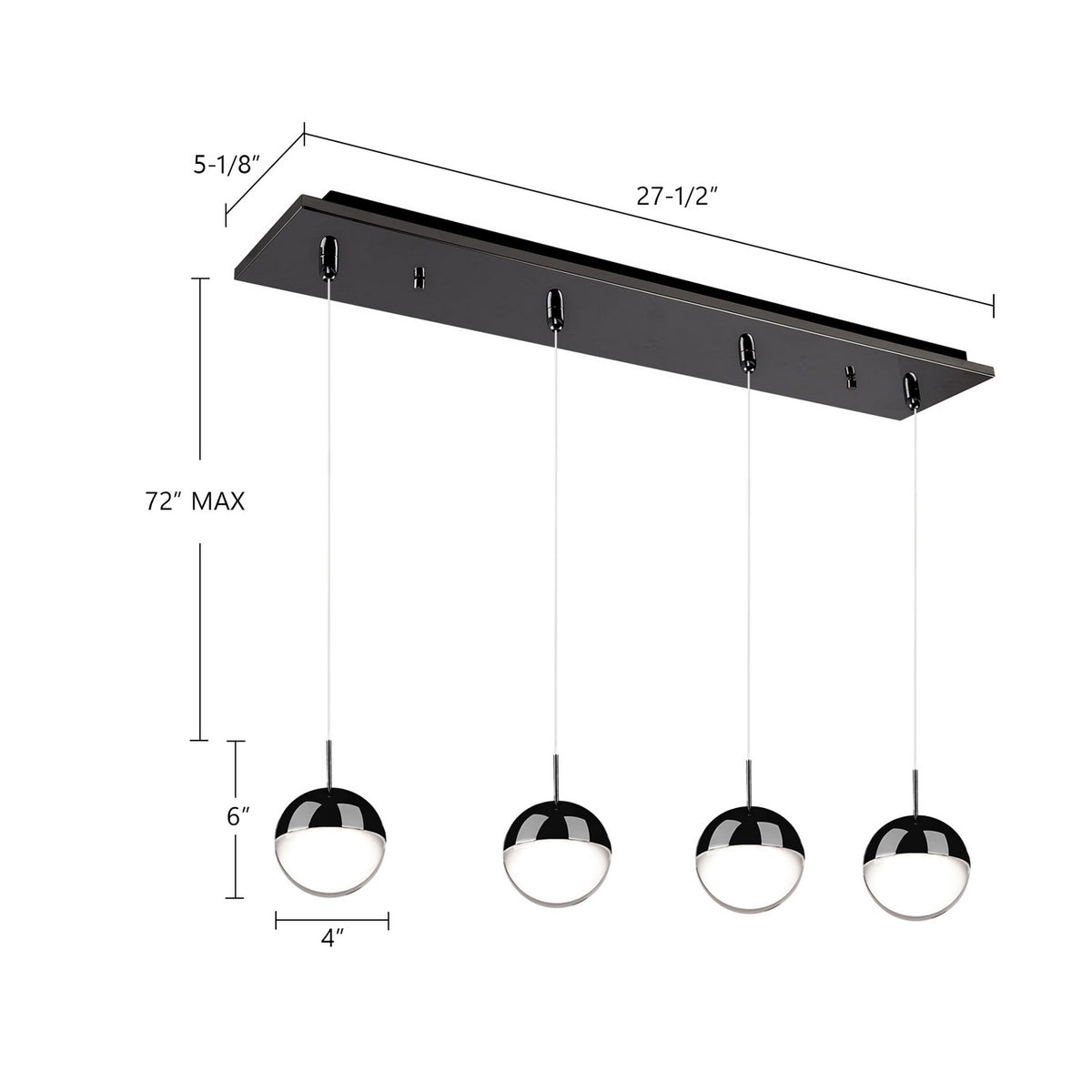 Suspension linéaire Pluto 24 1/2" – vue 2