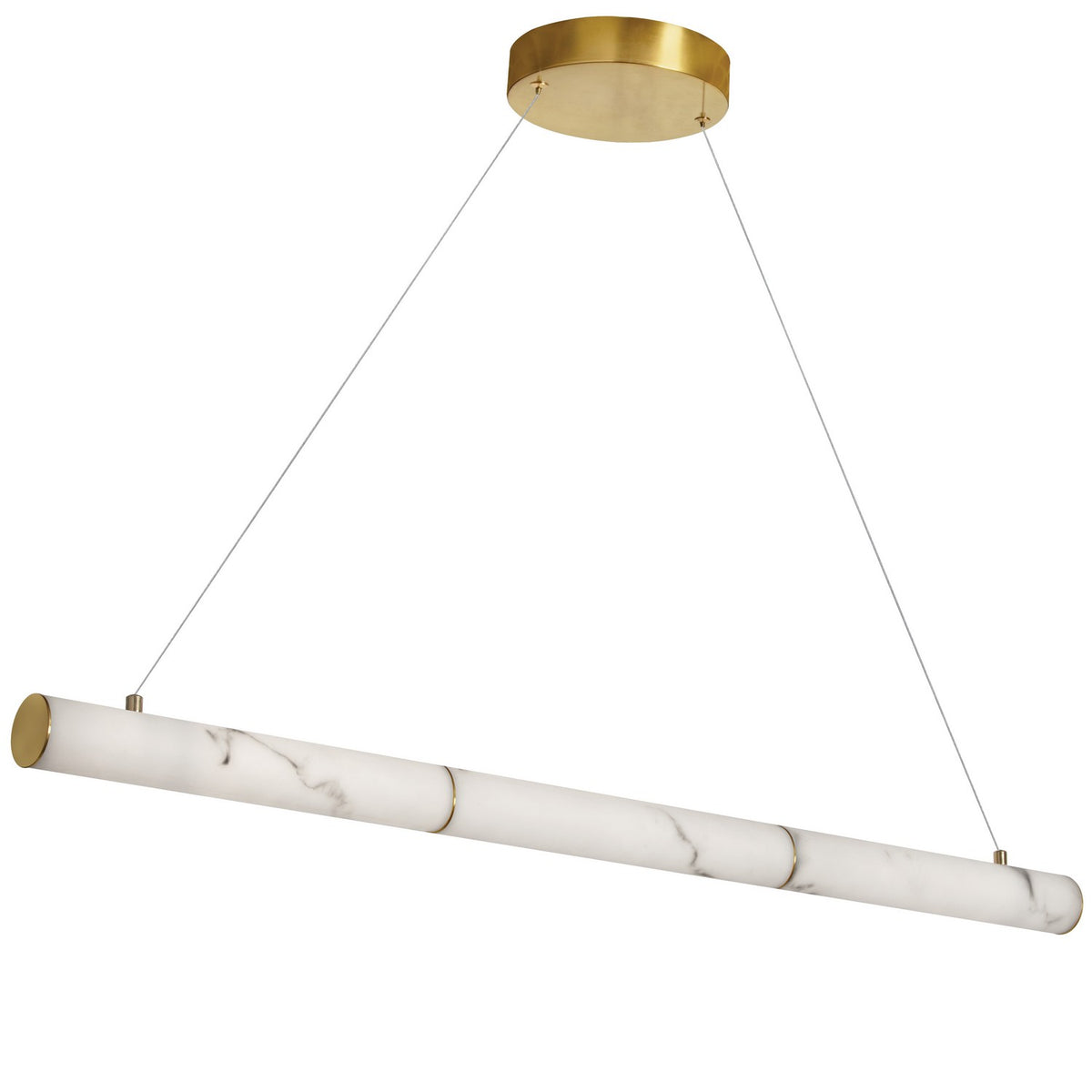 Suspension linéaire Reuben Blanc / Laiton vieilli – Dainolite