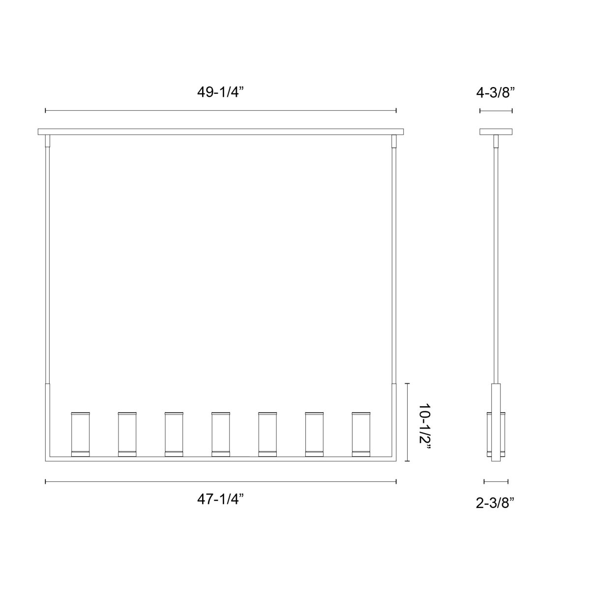 Suspension linéaire Revolve - Verre transparent / laiton naturel 10 1/2" by Alora Lighting | Luminaires & cie