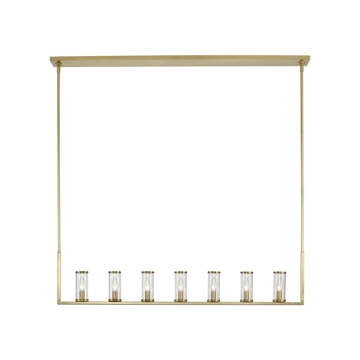 Suspension linéaire Revolve - Verre transparent / laiton naturel 10 1/2" by Alora Lighting | Luminaires & cie
