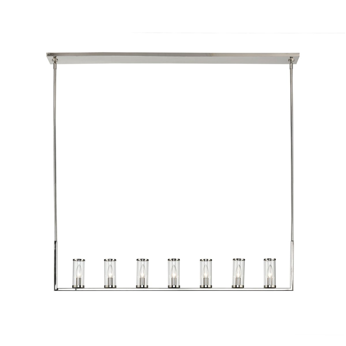 Suspension linéaire Revolve - Verre transparent / nickel poli 10 1/2" by Alora Lighting | Luminaires & cie
