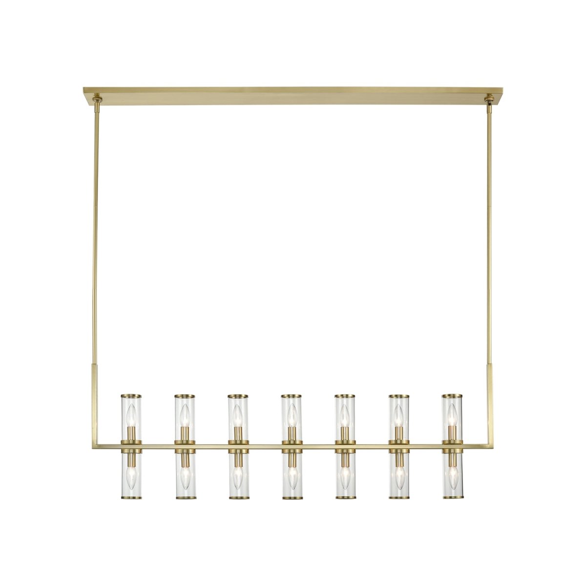 Suspension linéaire Revolve - Verre transparent / laiton naturel 16 3/8" by Alora Lighting | Luminaires & cie