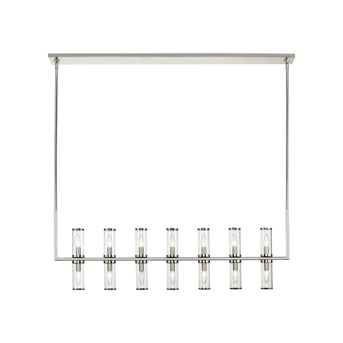 Suspension linéaire Revolve - Verre transparent / nickel poli 16 3/8" by Alora Lighting | Luminaires & cie