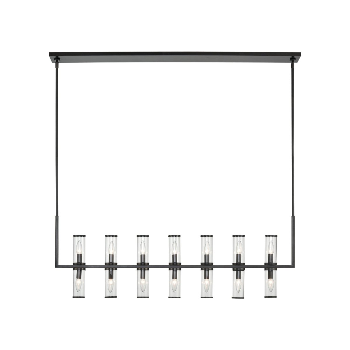 Suspension linéaire Revolve - Verre transparent / bronze urbain 16 3/8" by Alora Lighting | Luminaires & cie