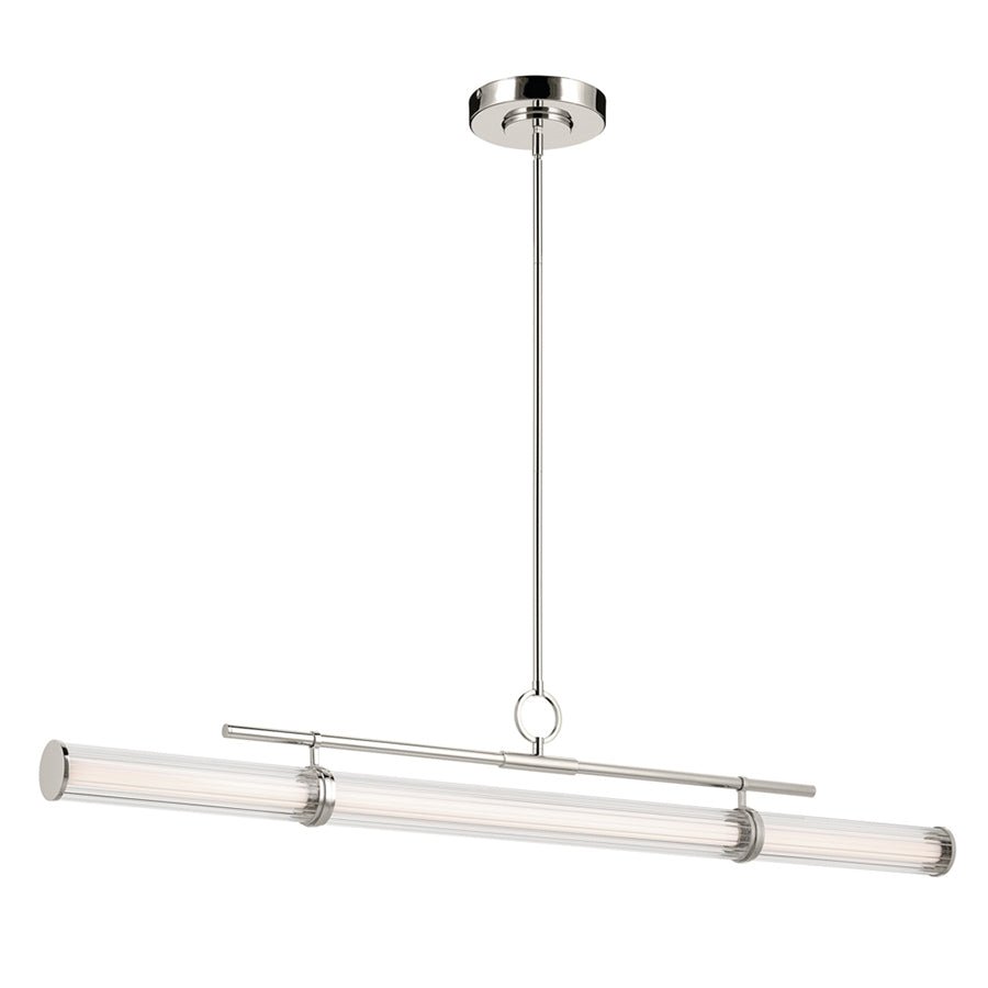 Suspension linéaire Riven - Nickel poli 60 1/4" by Kichler | Luminaires & cie