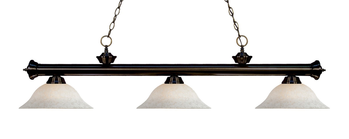 Suspension linéaire Riviera Bronze, Blanc tacheté, 59" – Z-Lite
