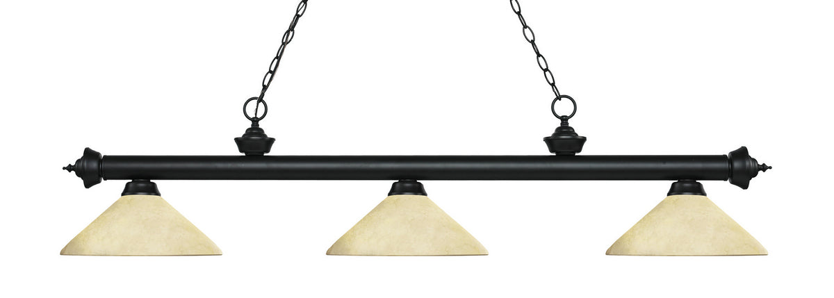 Suspension linéaire Riviera Noir mat, Moucheté doré, 56 3/4" – Z-Lite