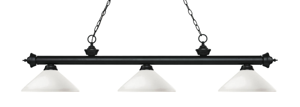 Suspension linéaire Riviera Noir mat, Opale mate, 56 3/4" – Z-Lite