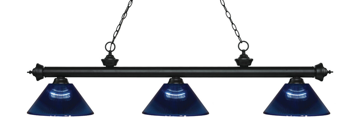 Suspension linéaire Riviera Noir mat, Bleu foncé, 57 1/2" – Z-Lite