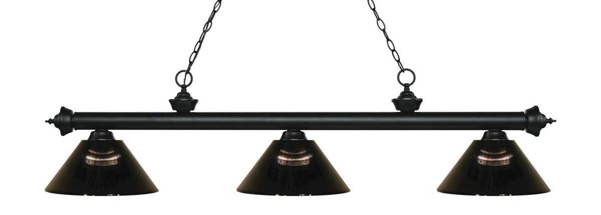 Suspension linéaire Riviera Noir mat, Fumé, 57 1/2" – Z-Lite
