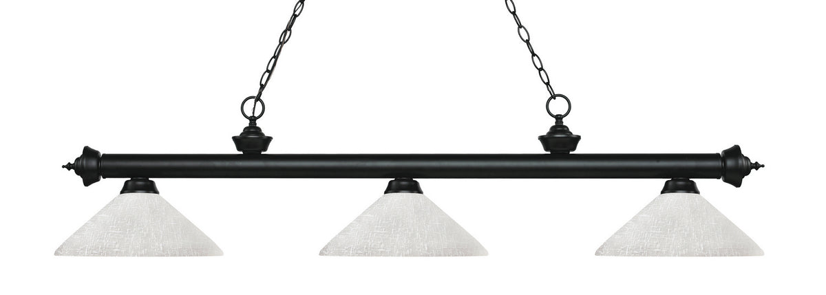 Suspension linéaire Riviera Noir mat, Lin blanc, 56 3/4" – Z-Lite
