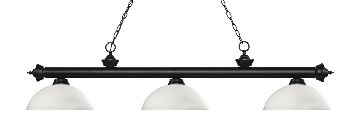 Suspension linéaire Riviera Noir mat, Opale mate, 56 1/2" – Z-Lite