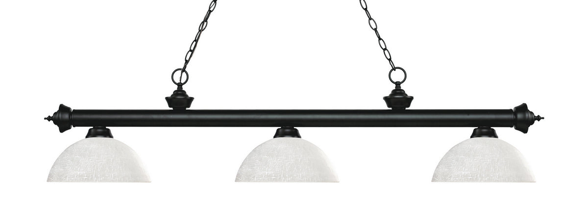 Suspension linéaire Riviera Noir mat, Lin blanc, 56 1/2" – Z-Lite