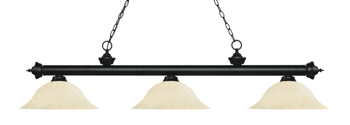 Suspension linéaire Riviera Noir mat, Moucheté doré, 59" – Z-Lite