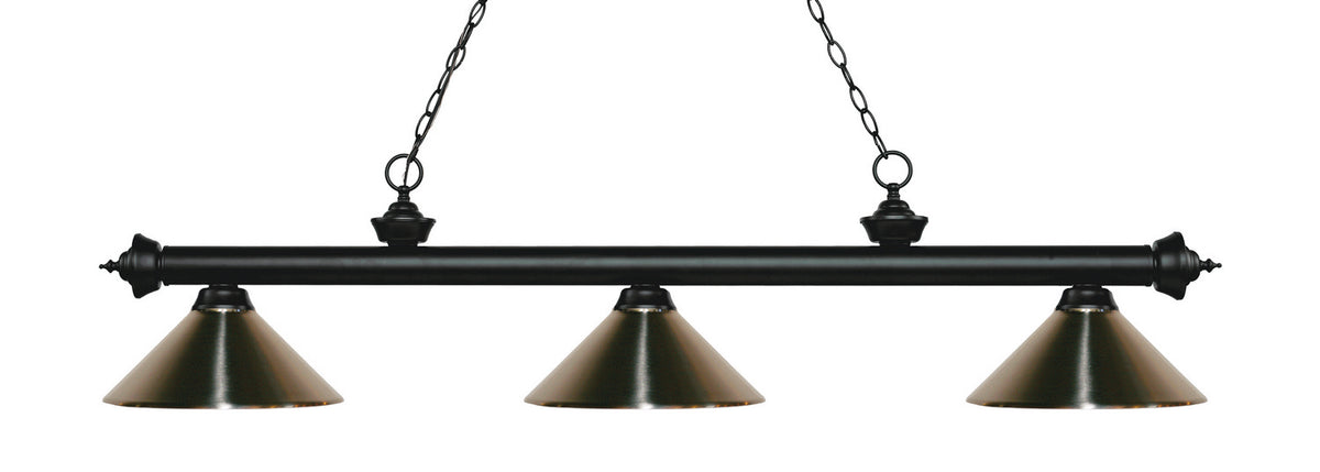 Suspension linéaire Riviera Noir mat, Nickel brossé, 57 1/4" – Z-Lite