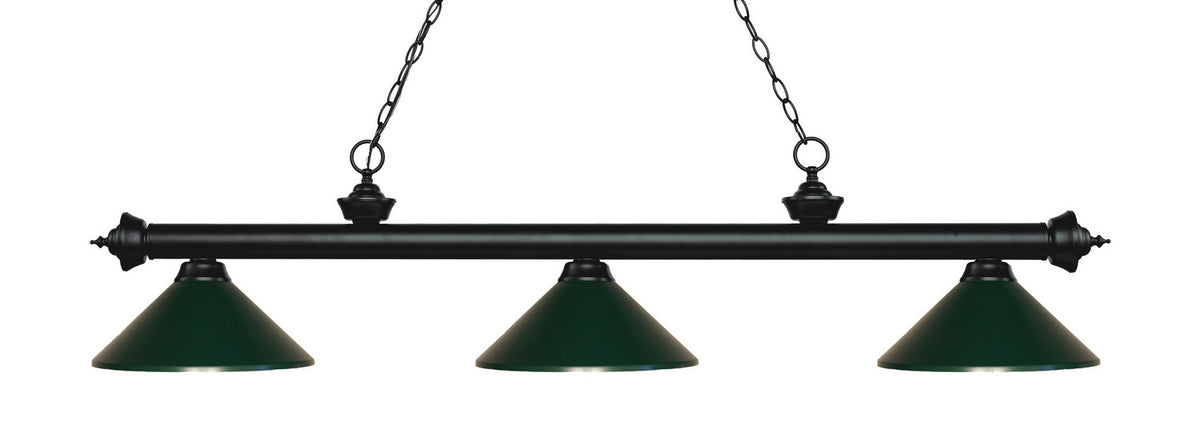 Suspension linéaire Riviera Noir mat, Vert foncé, 57 1/4" – Z-Lite