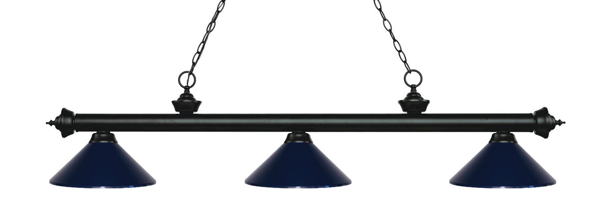 Suspension linéaire Riviera Noir mat, Bleu marine, 57 1/4" – Z-Lite