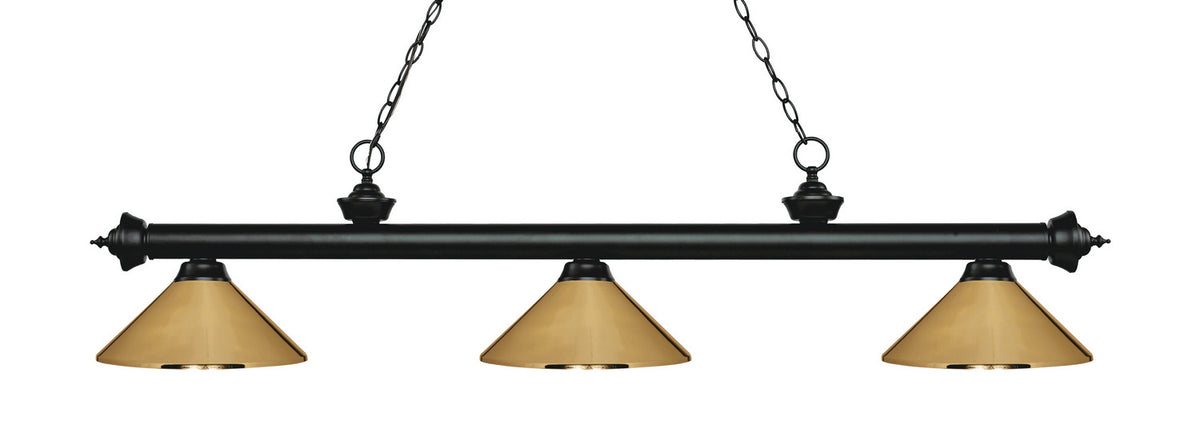 Suspension linéaire Riviera Noir mat, Laiton poli, 57 1/4" – Z-Lite