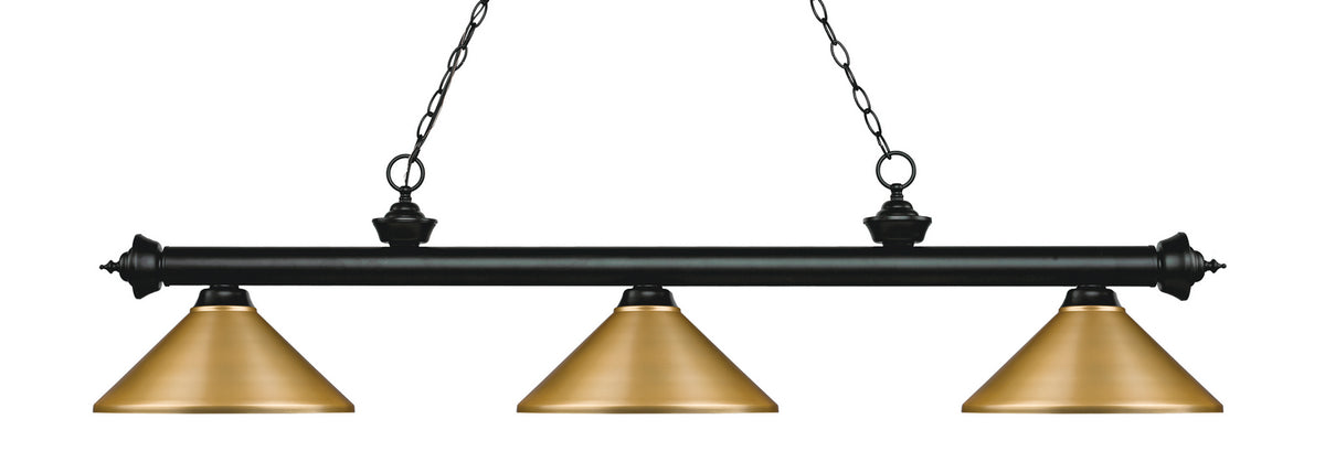 Suspension linéaire Riviera Noir mat, Or satiné, 57 1/4" – Z-Lite
