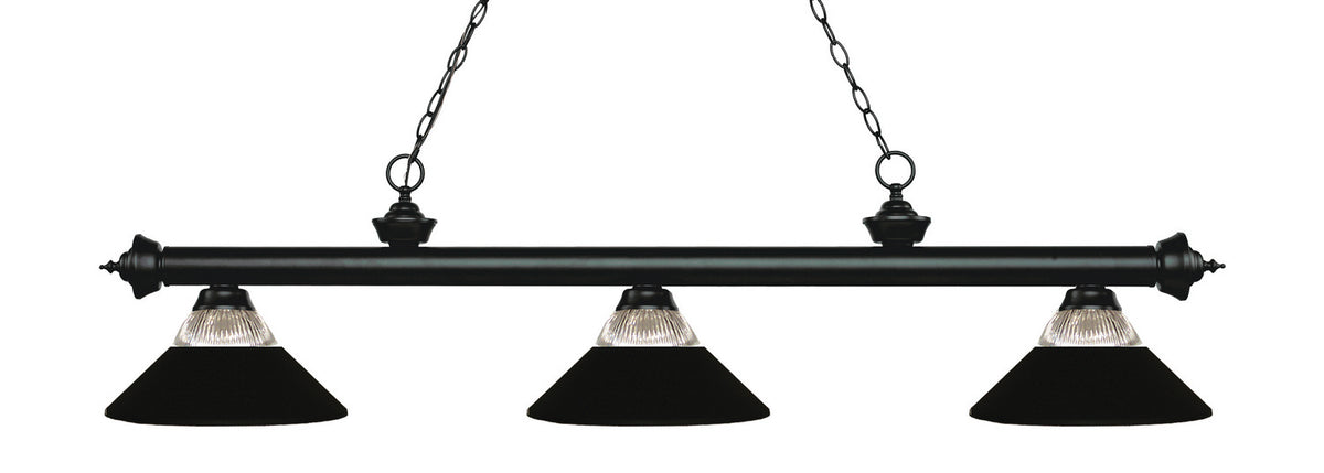 Suspension linéaire Riviera Noir mat, Strié transparent + Noir mat, 57 1/4" – Z-Lite