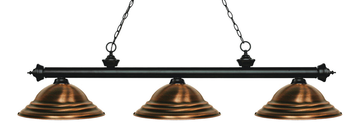 Suspension linéaire Riviera Noir mat, Cuivre antique, 58 3/4" – Z-Lite