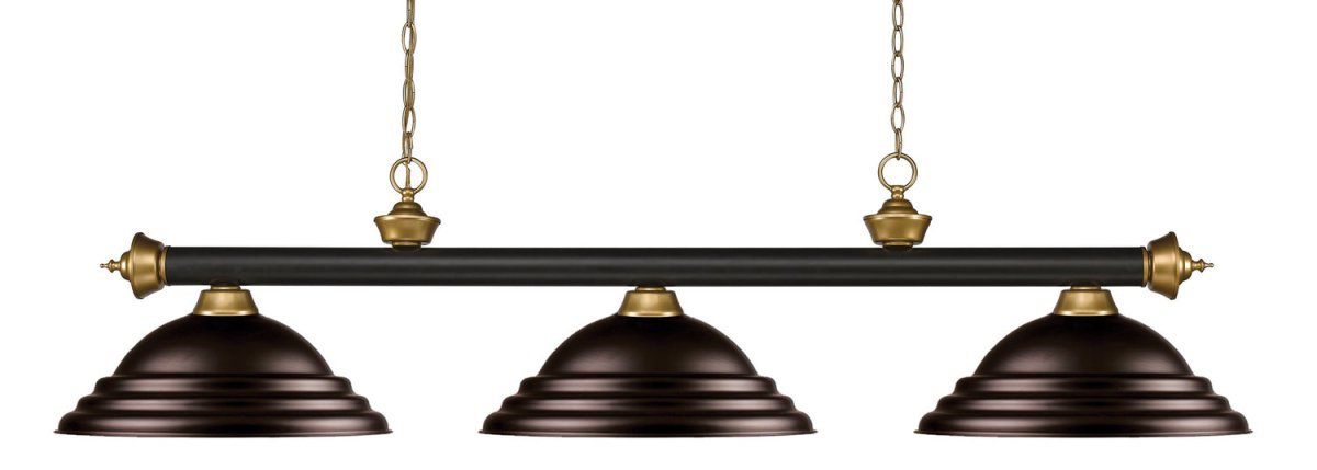 Suspension linéaire Riviera - Bronze + Or satiné Bronze 59" by Z-Lite | Luminaires & cie