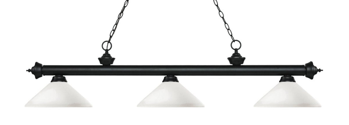Suspension linéaire Riviera - Noir mat Opale mate 56 3/4" by Z-Lite | Luminaires & cie