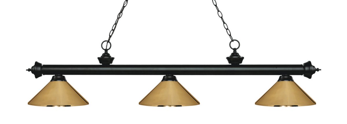 Suspension linéaire Riviera - Noir mat Laiton poli 57 1/4" by Z-Lite | Luminaires & cie