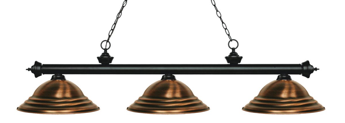 Suspension linéaire Riviera - Noir mat Cuivre antique 58 3/4" by Z-Lite | Luminaires & cie