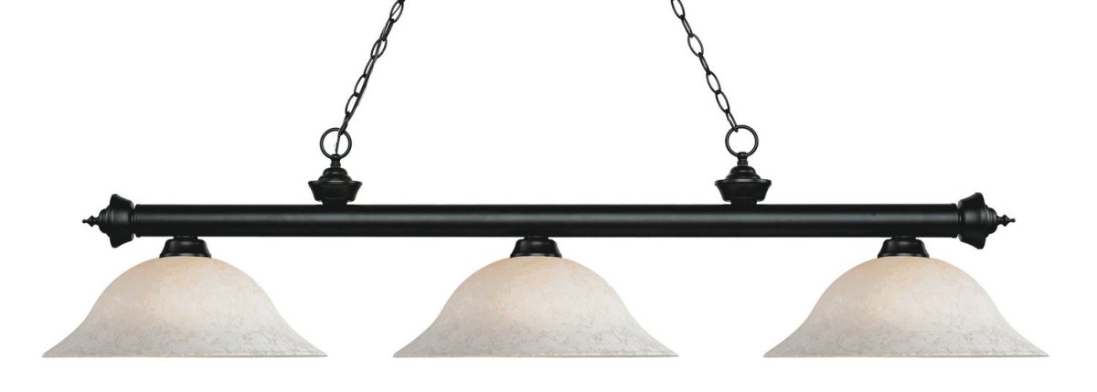 Suspension linéaire Riviera - Noir mat Blanc tacheté 59" by Z-Lite | Luminaires & cie
