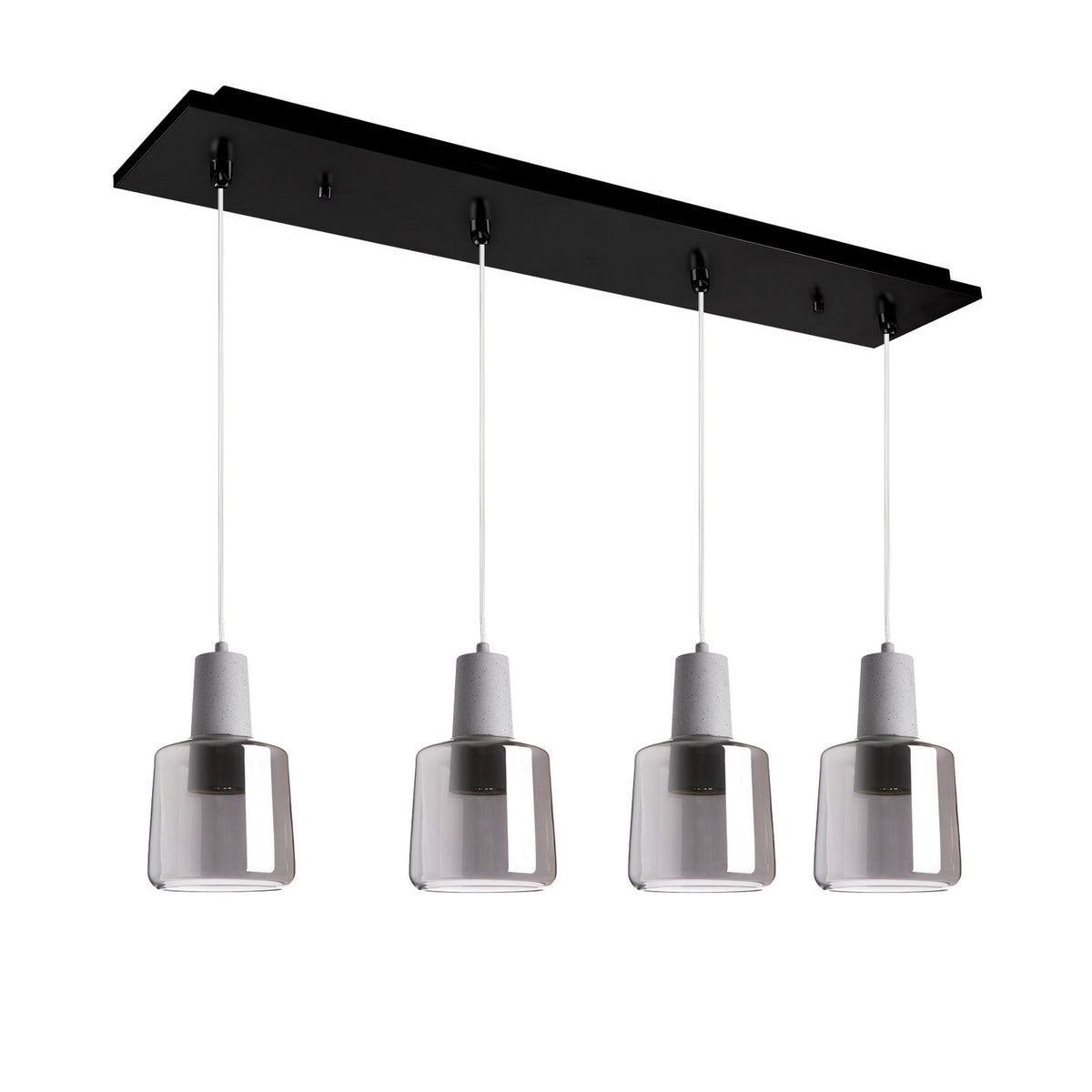 Suspension linéaire Samson Noir / Fumé, nombre ampoules 4 – Kuzco Lighting