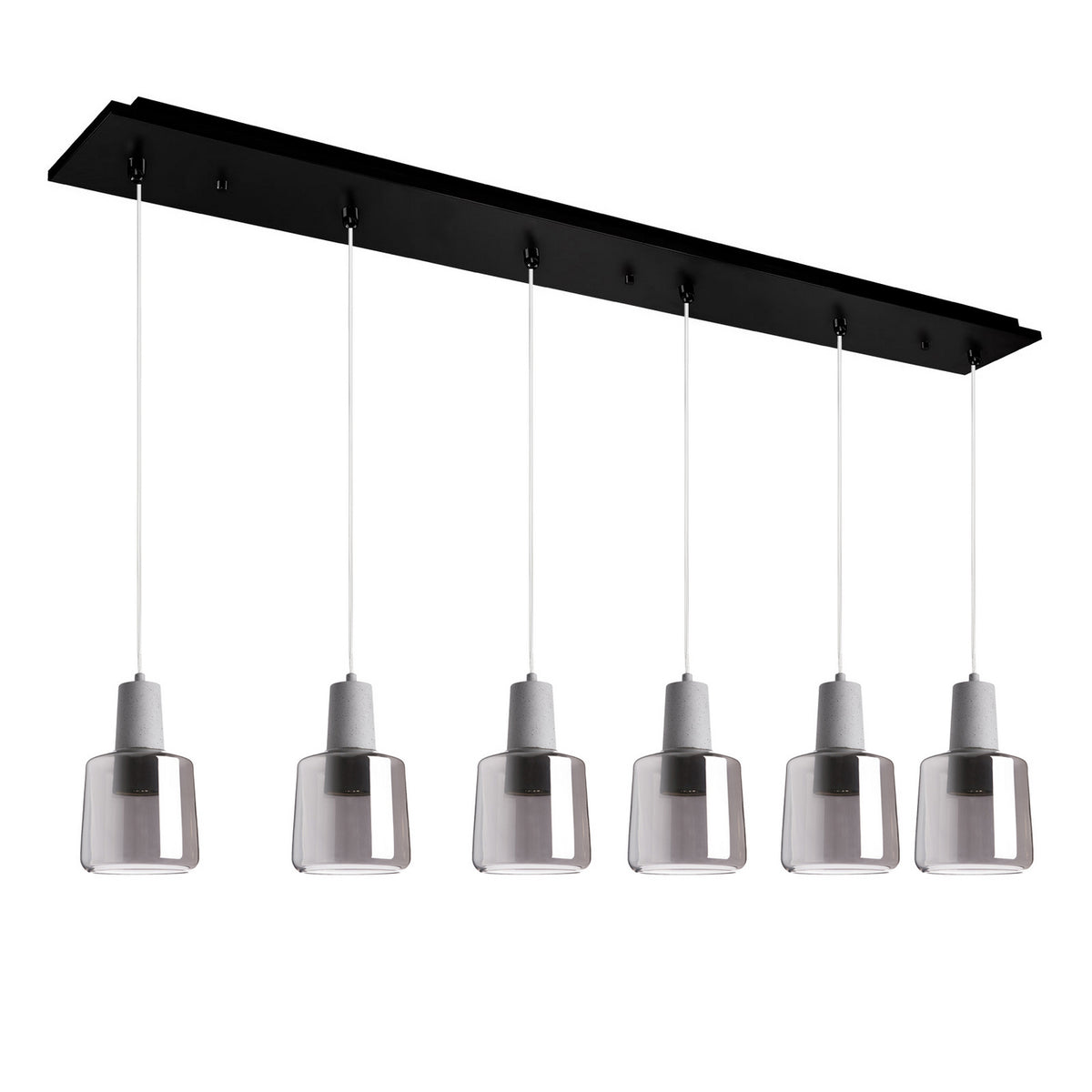 Suspension linéaire Samson Noir / Fumé, nombre ampoules 6 – Kuzco Lighting