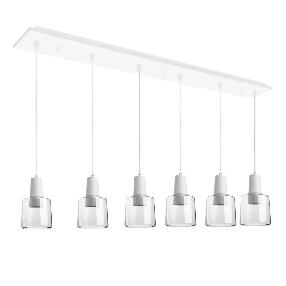 Suspension linéaire Samson Blanc / Transparent, nombre ampoules 6 – Kuzco Lighting