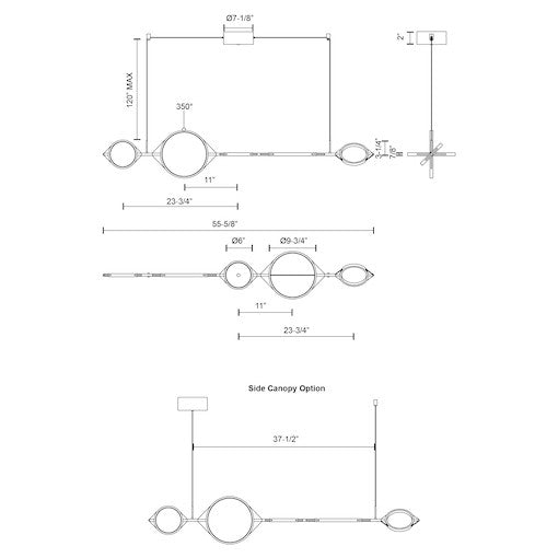 Suspension linéaire Serif - 55 5/8" by Kuzco Lighting | Luminaires & cie