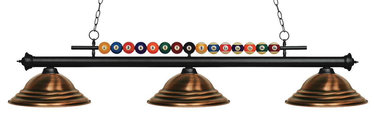 Suspension linéaire Shark Noir mat, Cuivre antique – Z-Lite