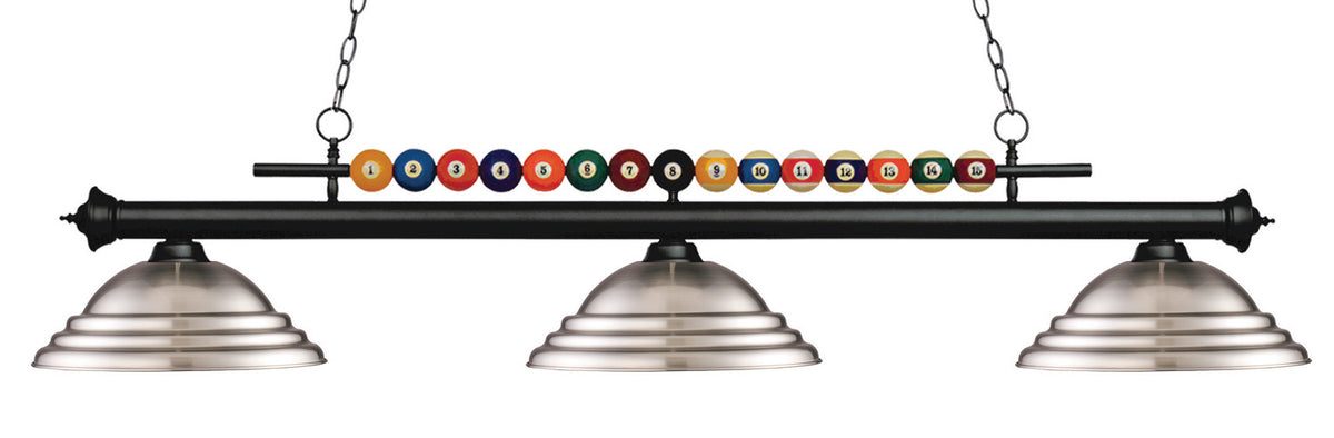 Suspension linéaire Shark Noir mat, Nickel brossé – Z-Lite