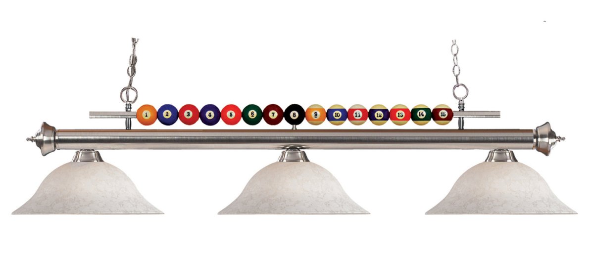Suspension linéaire Shark - Nickel brossé Blanc tacheté by Z-Lite | Luminaires & cie