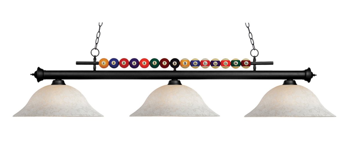 Suspension linéaire Shark - Noir mat Blanc tacheté by Z-Lite | Luminaires & cie