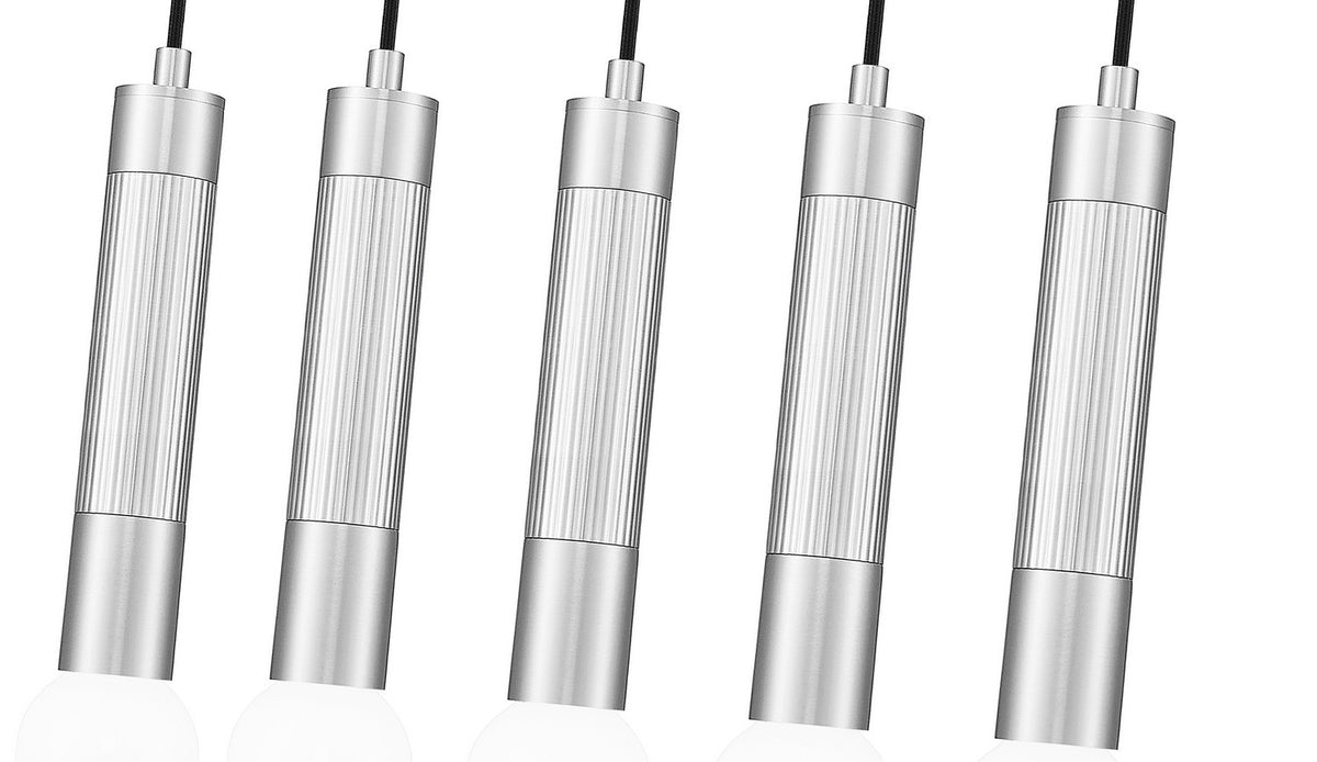 Suspension linéaire Stari Nickel brossé, nombre ampoules 5 – vue 4