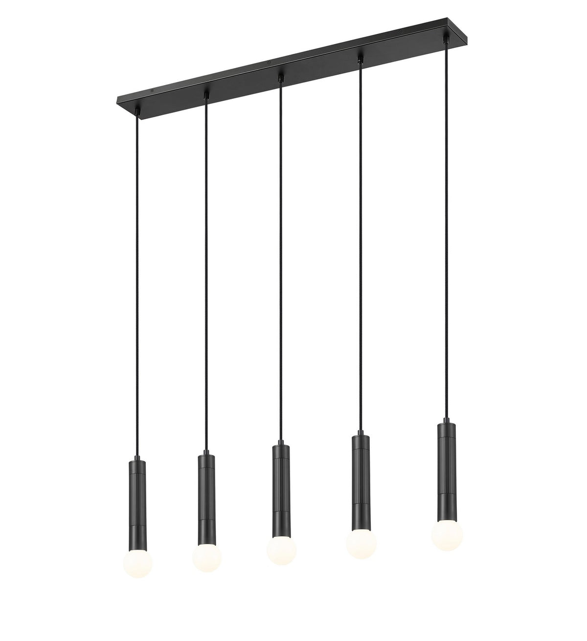 Suspension linéaire Stari Noir mat, nombre ampoules 5 – vue 2