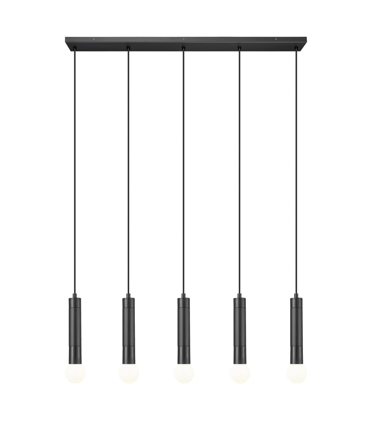 Suspension linéaire Stari Noir mat, nombre ampoules 5 – vue 3