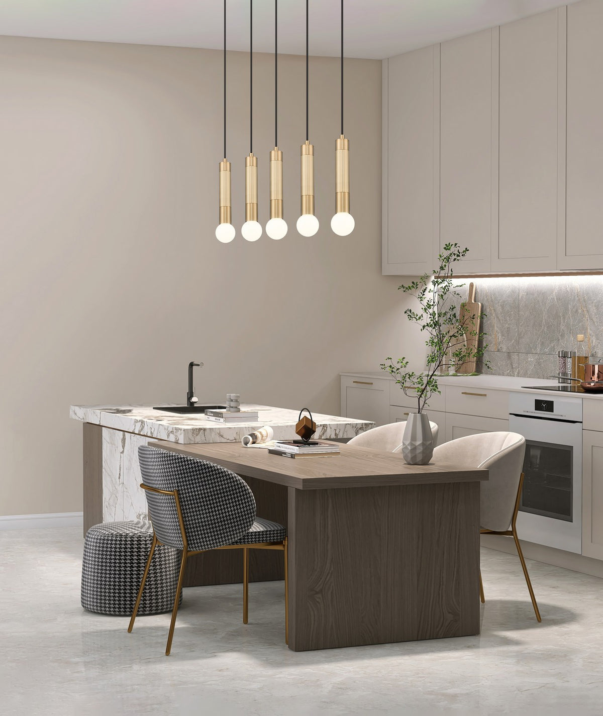 Suspension linéaire Stari Or moderne, nombre ampoules 5 – vue 7