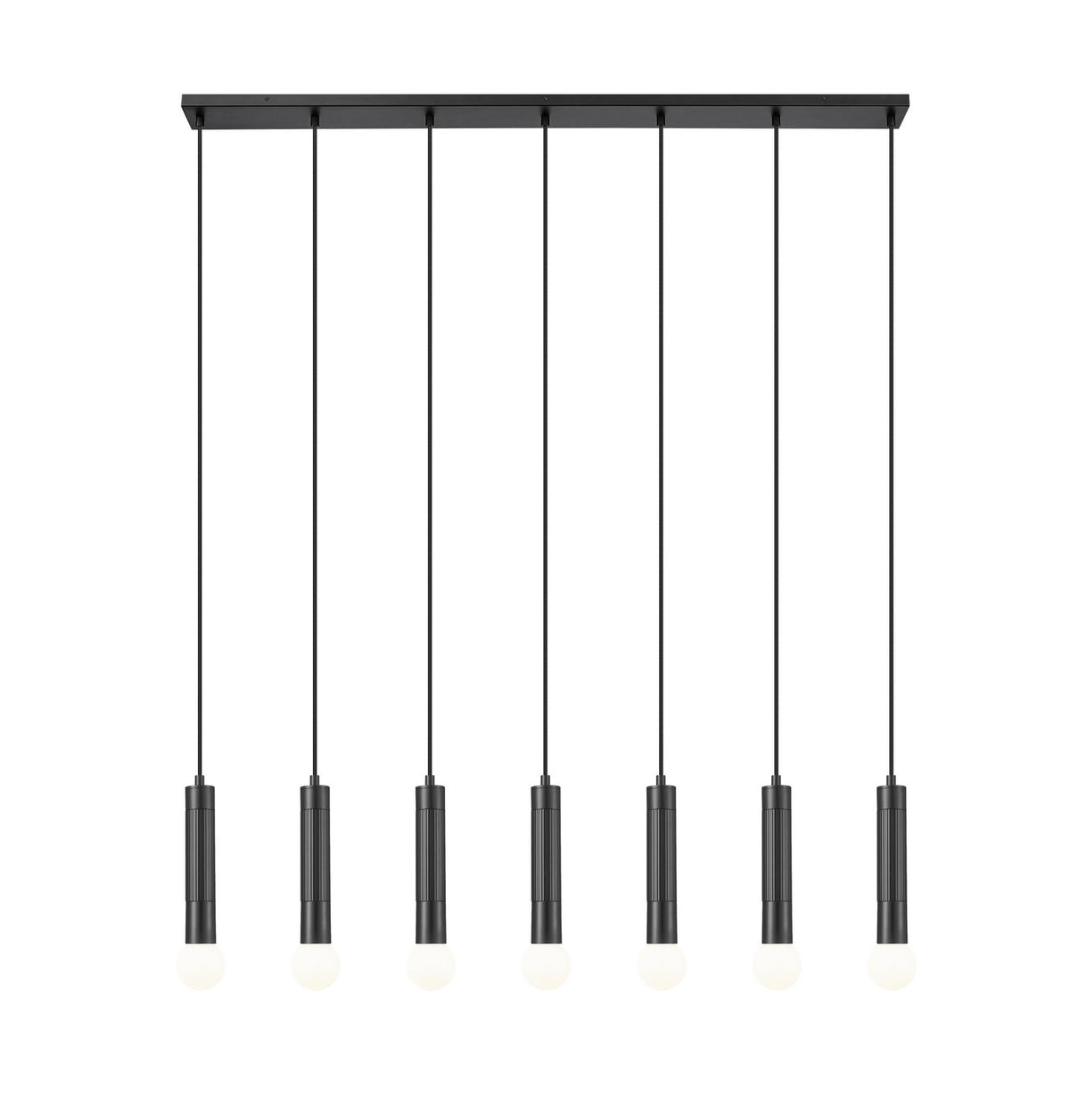Suspension linéaire Stari Noir mat, nombre ampoules 7 – vue 3
