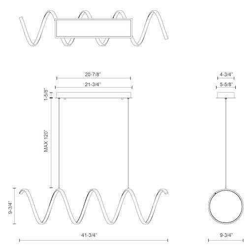 Suspension linéaire Synergy Laiton antique – vue 4