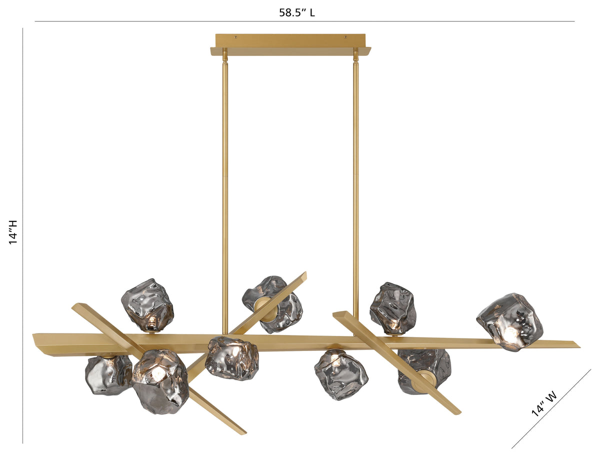 Suspension linéaire Thorah Or mat – vue 3
