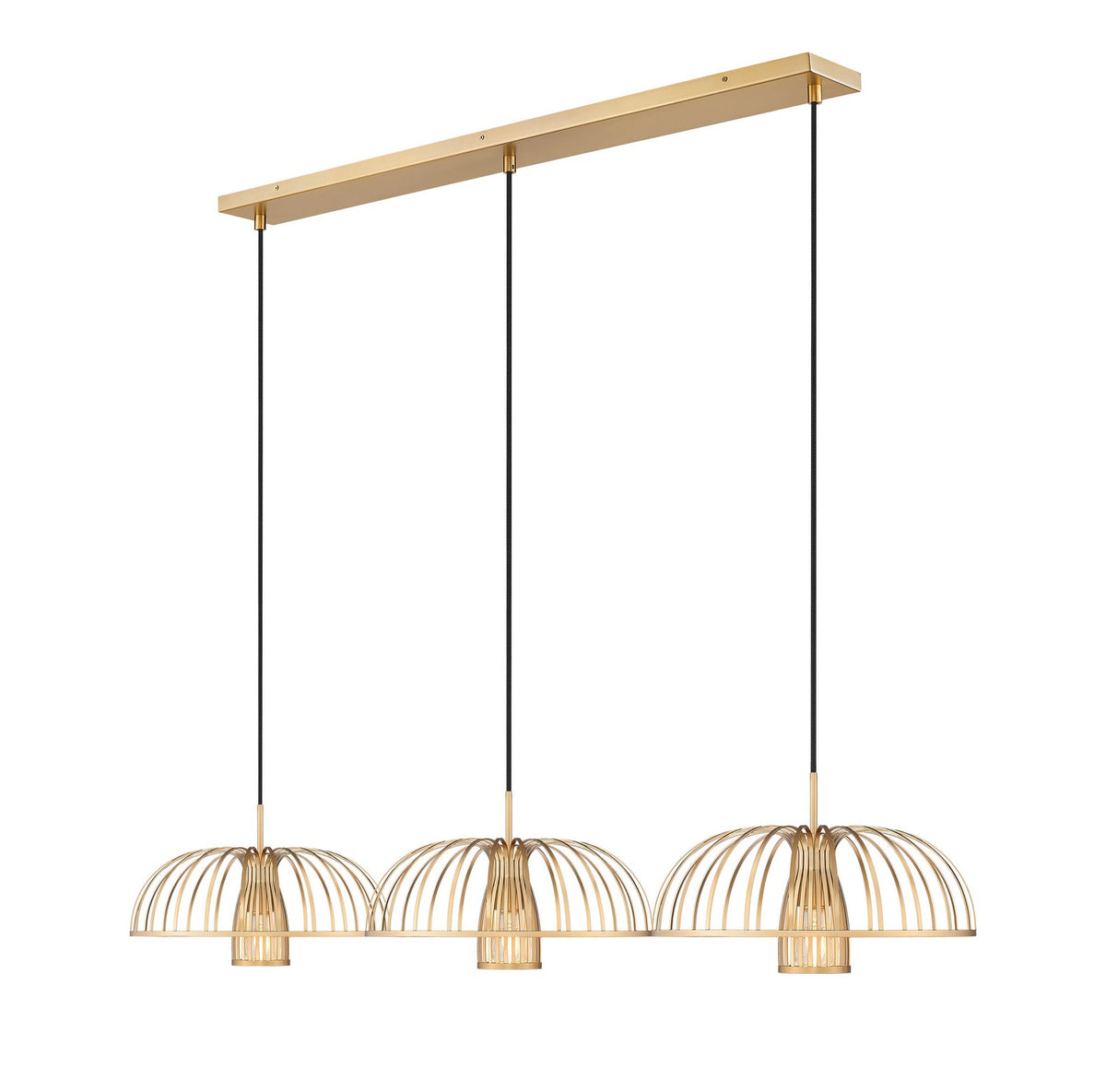 Suspension linéaire Valencia Or moderne – vue 3